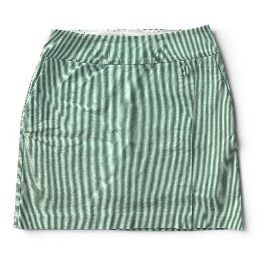 Swing Control Golf Skort Masters Core Tummy Control Green White Stripes Pullon 8